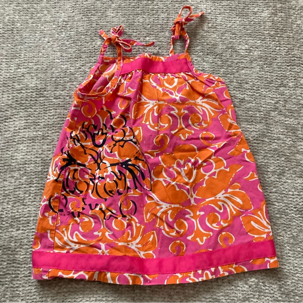 Hanna Andersson Floral Sun Dress 80cm US 18-24M Tropical Tie Straps Colorful